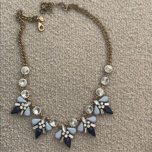 Blue and gold beaded necklace